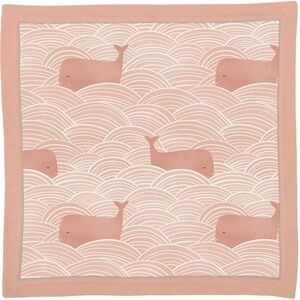 Primitives By Kathy Pink Whale Cotton Security Blanket‎ Lovey Girl 16" NWT